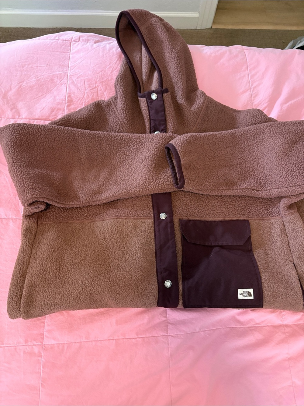 The North Face women’s xl fleece long jacket coat